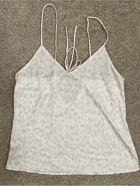 Stars Above Pale Pink Leopard Satin Cami Size Small